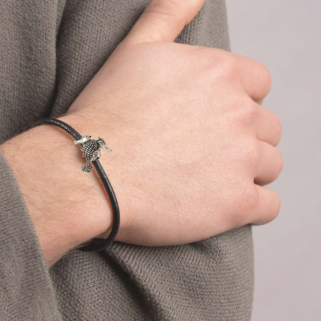 Bild von  Seepferdchen "Leder oder Silber Armband 